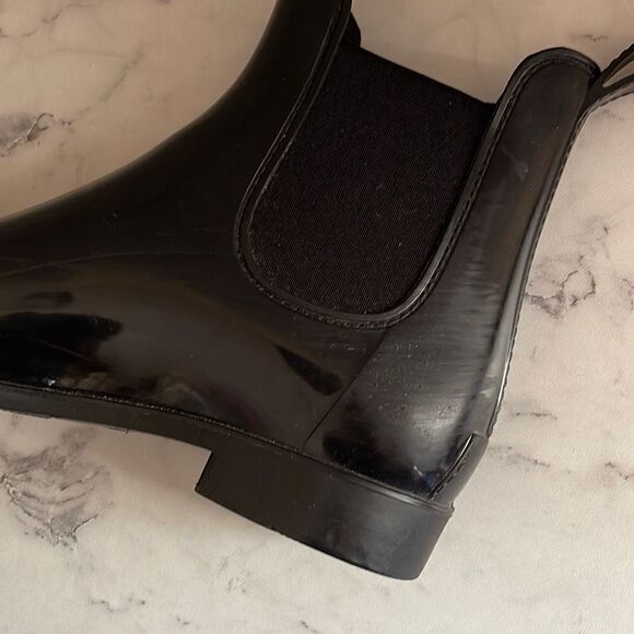 J Crew Black Chelsea Rain Boots 9 - Picture 4 of 7